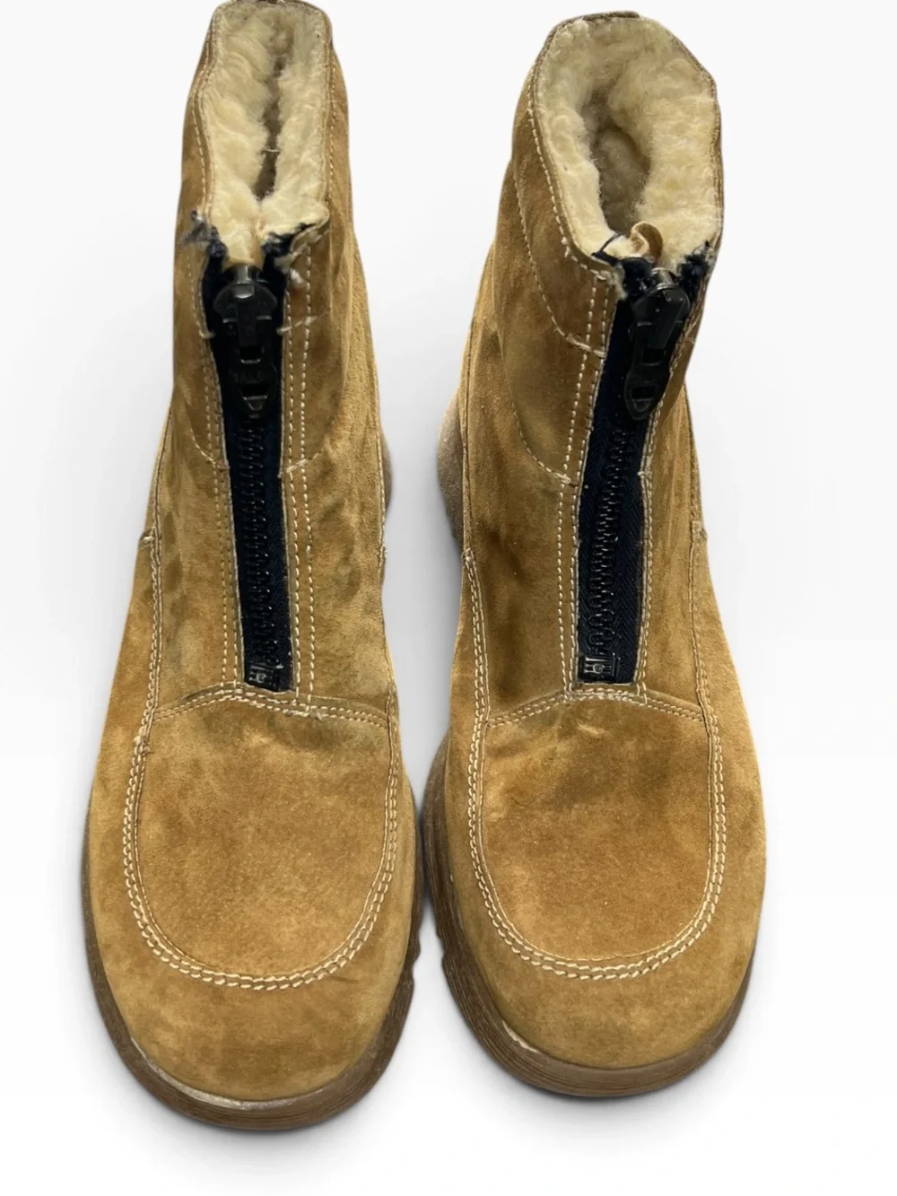 Rare Vintage 1970s Hush Puppies Tan Suede Winter Boots Size 12M